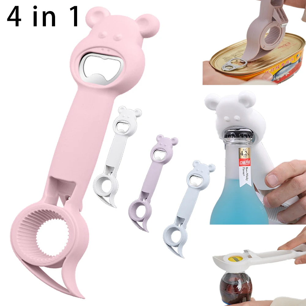 Kitchen Gadgets Jar Openers - 4 In 1 Beer Bottle Opener