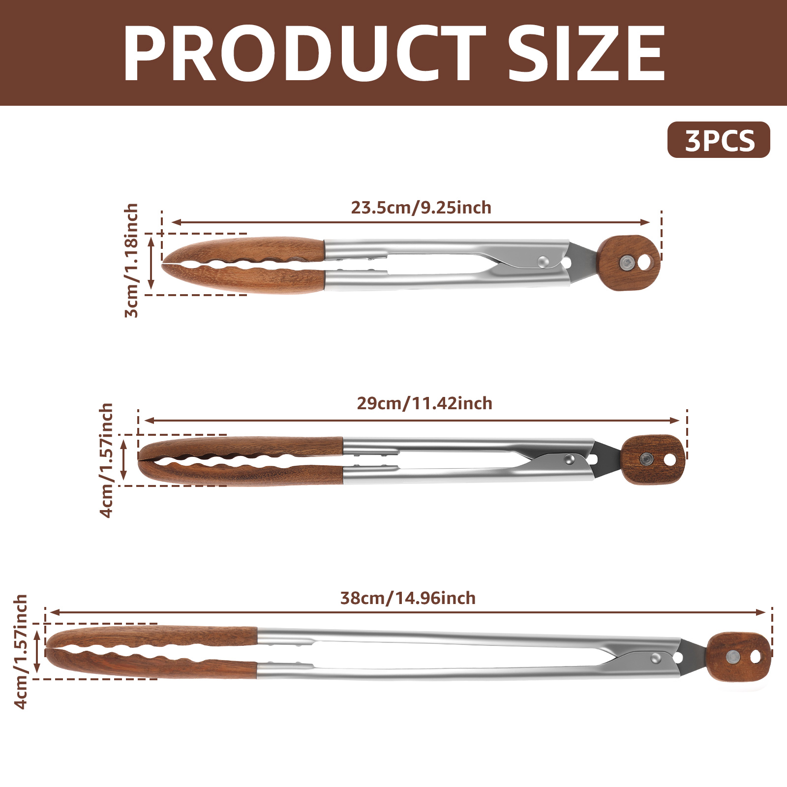 2/3 Pcs Food Tongs Walnut Wood - Kitchen Gadgets That Make Life Easier recension och pris