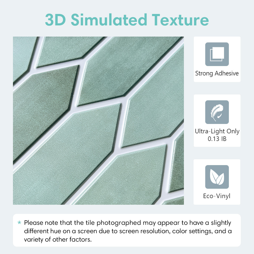 1/10pcs 3D Tile Sticker, Self- - Kitchen Gadgets Green recension och pris