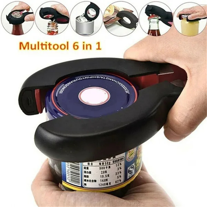 6 In 1 Bottle Opener Multifunc - Kitchen Gadgets Jar Openers recension och pris