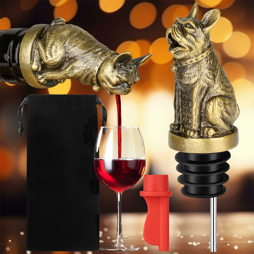 Cute French Bulldog Wine Pouer - Quality Kitchen Gadgets recension och pris
