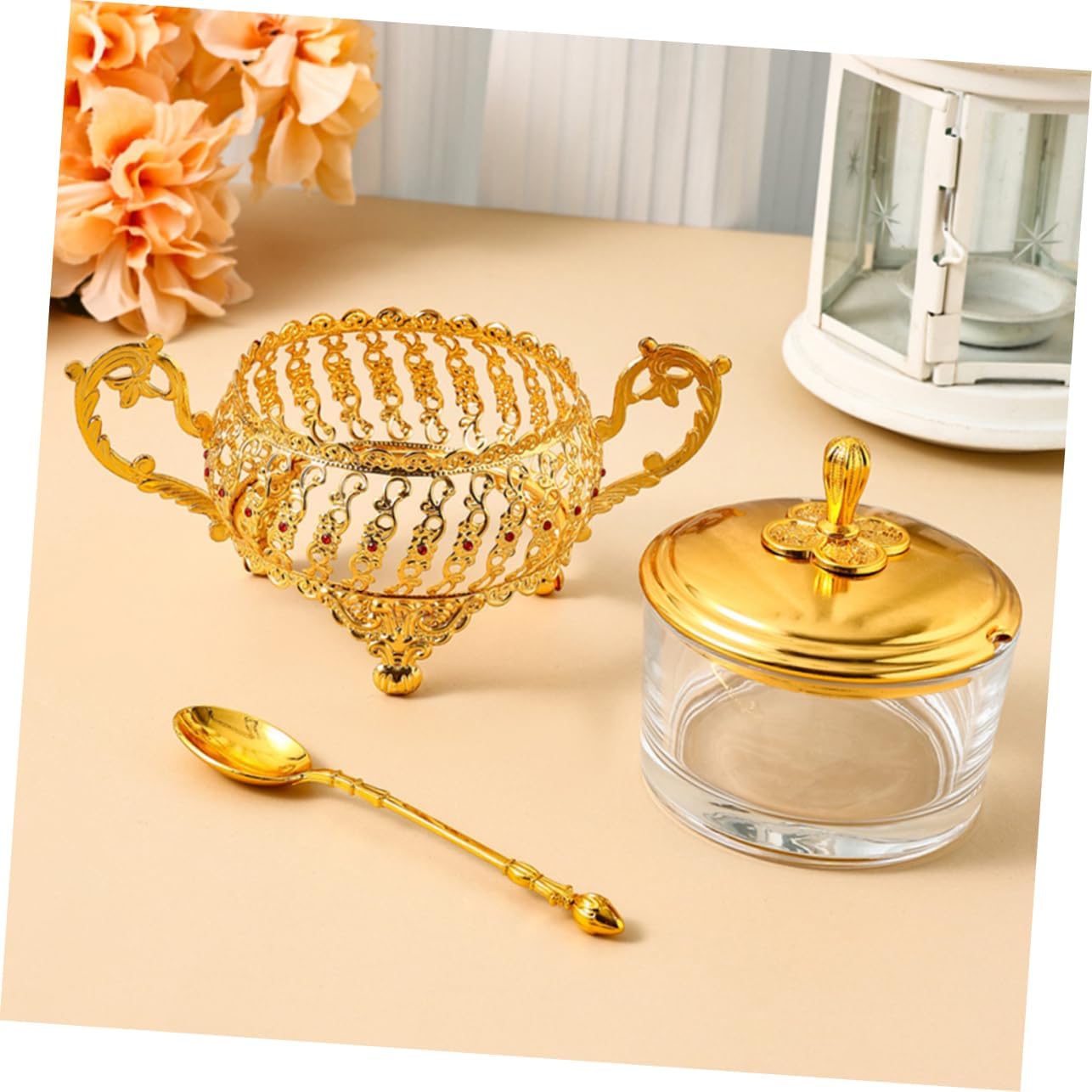 Sugar Bowl with Lid and Spoon  - Kitchen Gadgets Gold recension och pris