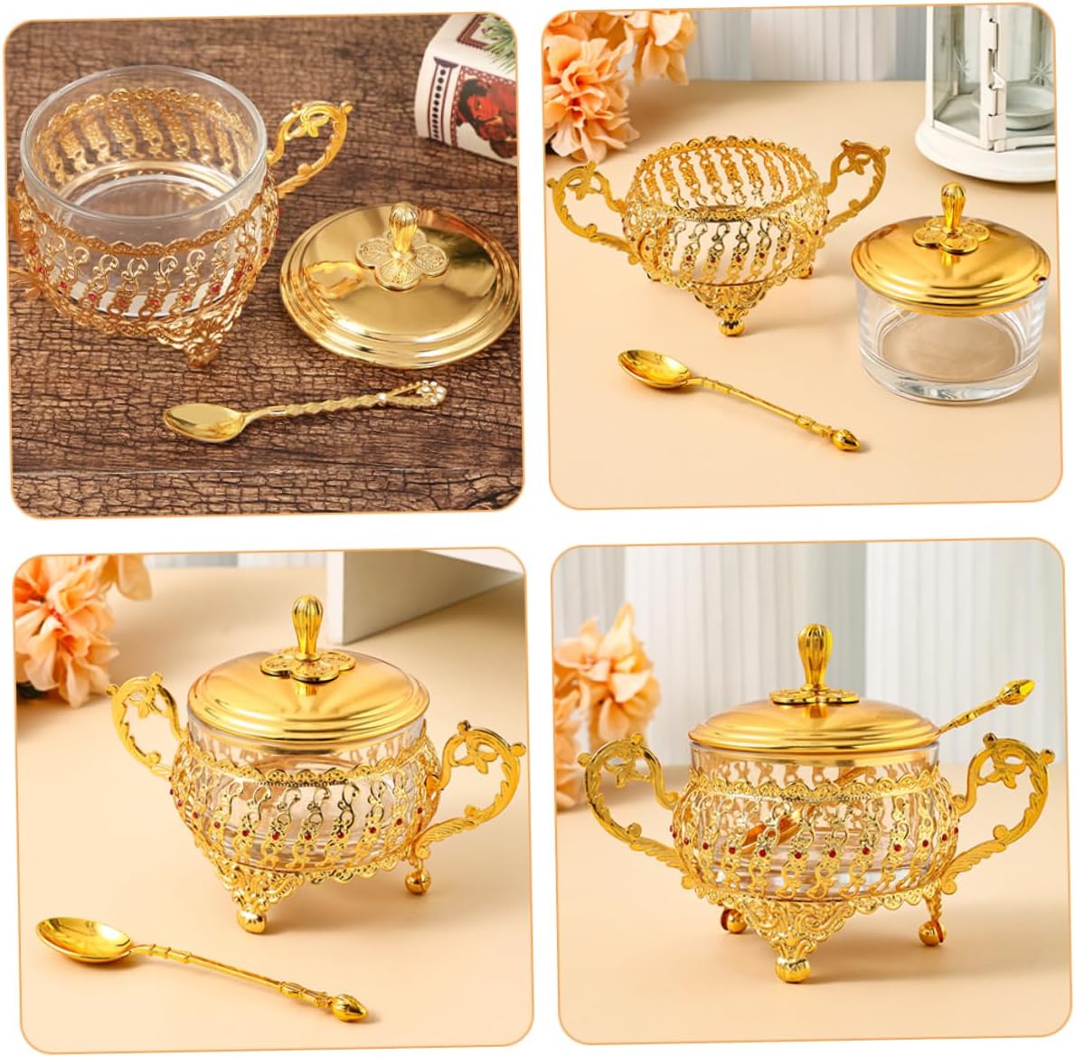 Sugar Bowl with Lid and Spoon  - Kitchen Gadgets Gold recension och pris